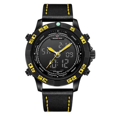 

New Model Luxury Brand Men Analog LED Digital Quartz Waterproof Leather Sports Watches Mens Army Military Watch Man Quartz Cloc