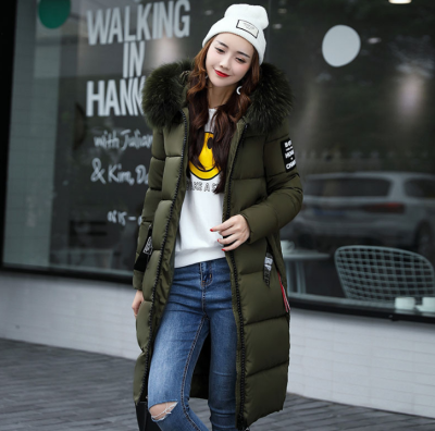 

2017 winter new Korean version of the hooded in the long paragraph women's cotton down jacket cotton thick jacket