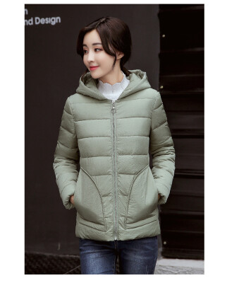 

Winter short paragraph women's cotton hooded loose cold feather cotton down large size thick cotton jacket