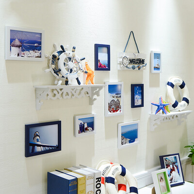 

Du Meiyi photo wall with shelf frame photo frame wall 8 box creative combination photo wall European living room photo frame wall environmental protection moisture in the Mediterranean