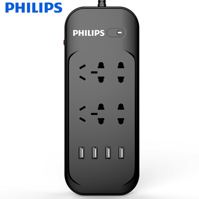 

Philips (PHILIPS) the new national standard 4USB +4 1.8-meter socket lightning protection surge / overload protection door insert plug-in board / tow line board SPS5414K / 93