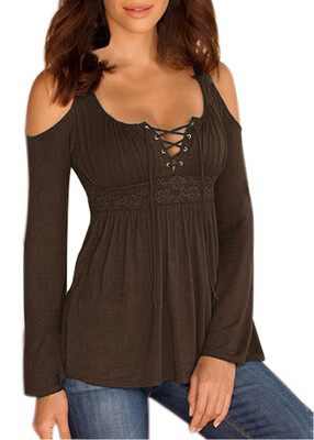 

Mooncolour Womens Hollow Out Casual Loose Solid Blouse Tops