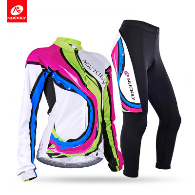 

NUCKILY Women's Cycling Long Sleeves Sublimation Polyester Jersey Suit For Spring/Autumn