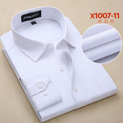 

Business Gentleman Men Long Sleeve Shirt Spring Autumn Silm Fit Fahion Solid Color