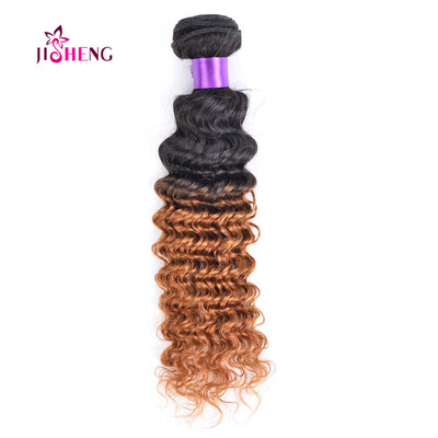 

Peruvian virgin human hair ombre deep wave 1 pcs 100g per bundle remy hair
