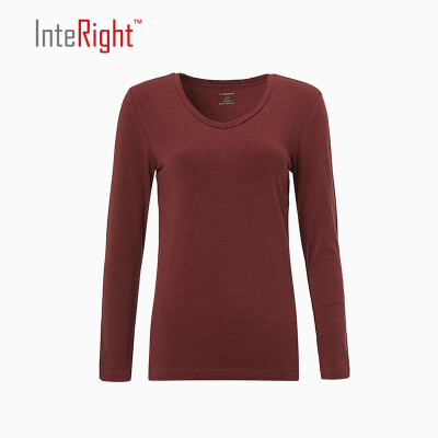 

INTERIGHT Women V Collar Shirt Hemp  Pink