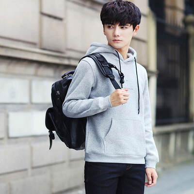 

Autumn new men's solid color coat art students fashion loose sweater hooded sweater men casual clothes Hong Kong style autumn coat