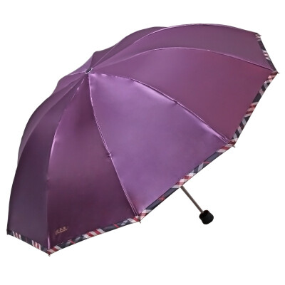 

Paradise umbrella increased reinforced satin black vinyl lattice bag edge of the anti-UV three-fold steel bar steel business sunny umbrella purple 33196E