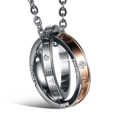 

Мода Простые любовники Ювелирные изделия Титан Нержавеющие Круглые круглые подвески Ожерелье Крест Кольца Цепь Готические Цепочки