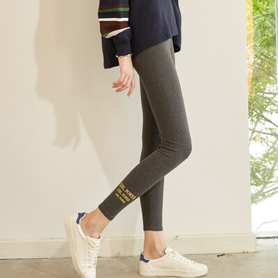 

City plus CITYPLUS 2017 autumn and winter new women's literature and art wild waist printing high-elastic Slim Leggings CWKX179458 tide brand printing light gray