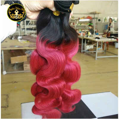 

Brazilian Virgin Hair Body Wave Ombre 1B Red Color Grade 8A 3PcsLot Virgin Human Hair Bundles Soft Shedding Free