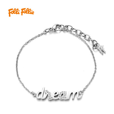 

Г-жа Folli Follie Folli Follie ФОРМУЛИРОВКА серия серебряный браслет 3B16F014C письмо DREAM