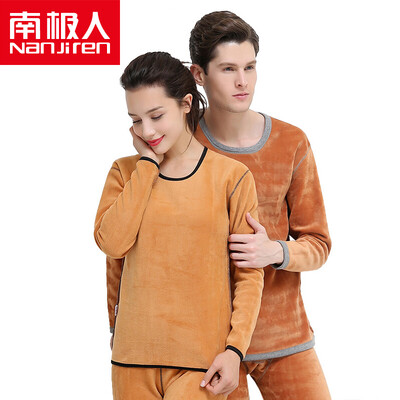 

Antarctic thermal underwear men&women cotton thickening plus cashmere thermal underwear youth middle-aged underwear suit N624D10021 10022 female black L
