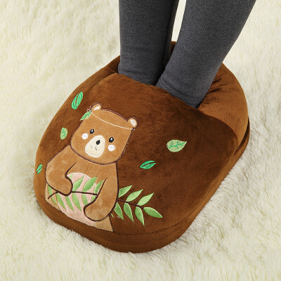 

Happy partner warm foot treasure plug electric heating shoes multi-function foot warmer foot pad removable&washable electric heating pad small brown bear