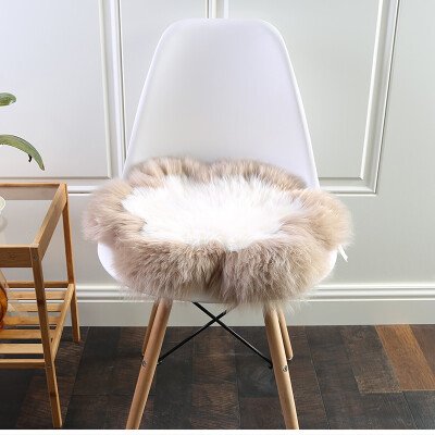 

Sheepskin fur rug for home decoration one pelt sheep skin rug for living room bedroom 45*45 cm flower shaped orange fur mat