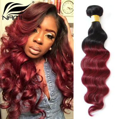 

Nami Hair 3 Bundles T1B/Burgundy Ombre Brazilian Human Hair Loose Wave Weaves Two Tone Color 12"-26" 100% Human Hair Extension