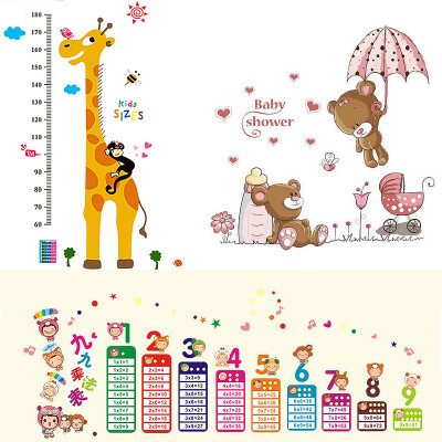 

Yuhuaze Children&39s Room Removable DIY Decorative Wall Stickers Set of 3 Height Set 99 Multiplication Table Cartoon Animal Wallpaper