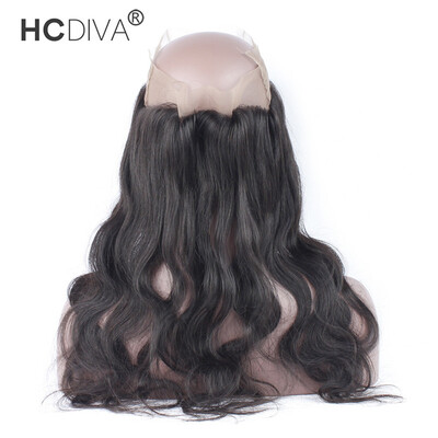 

HCDIVA 360 Lace Frontal with Baby Hair 22x4x2 Pre Plucked Brazilian Body Wave Free Part Frontal 100% Human Virgin Hair Frontal