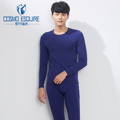 

Metropolis Feng Qiu Qiu Qiu pants thin section men&39s thermal underwear solid color classic round neck warm suit 4W6107 black