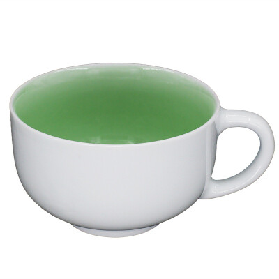 

A pot of coffee cups ceramic cups 250ml white porcelain firing candy series - grass green