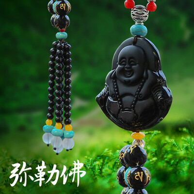

Biaz Auto Decoration Pendant Car Interior Decoration Security Pose Rearview Mirror Car Pendant Jewelry Auto Accessories BGJ02 Lucky Gourd Black