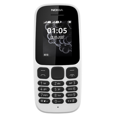 

New Nokia NOKIA 105 TA-1034 dual card dual standby white mobile Unicom 2G mobile phone for the elderly
