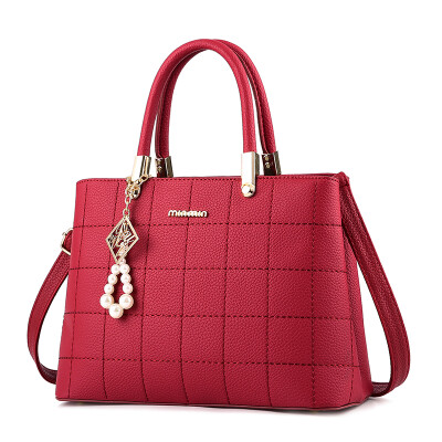 

Women's Handbag Classic Elegant Solid Color Plaid Embossed Bag