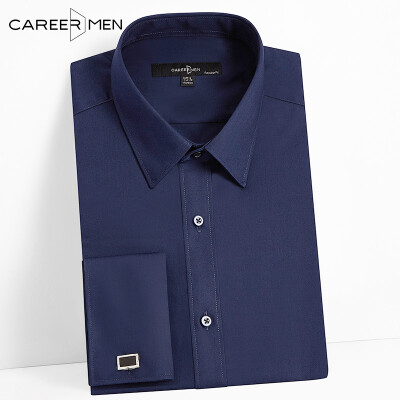 

CareerMen Mens Regular Fit Non Iron Spread Collar Plain Graceful French Cuff Long Sleeve Dress Shirt