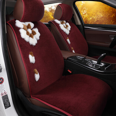 

MUBO winter pure wool car seat sheep shearing parquet wool car seat cushion warm winter short hair cushion MHD-W1713 factory straight hair wine red