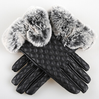 

Green source autumn&winter ladies plus velvet sheepskin gloves outdoor sports driving ski plus velvet thick touch screen fashion gloves brown L
