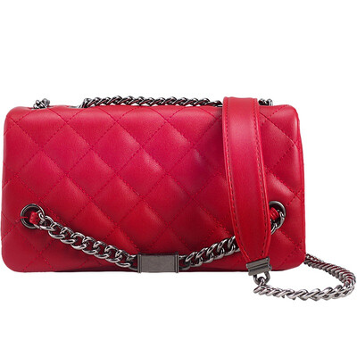 

ONLY Europe and the United States street trend Ling Check single shoulder chain female bag Messenger bag L-1413063 red