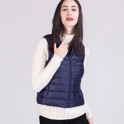 

City plus CITYPLUS 2017 winter new style women's clothing collar collar self-cultivation vest wild light down vest vest CWYR179654 deep purple M