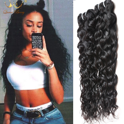 

Malaysian Most Popular Water Wave 1pc 7A Natural Black Color Original human hair Unprocessed 8-28 inch Virgin Hair extension