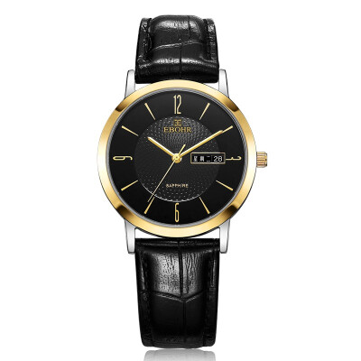 

According to wave EBOHR watch Tianyi series black surface belt quartz couple table female table 10450741