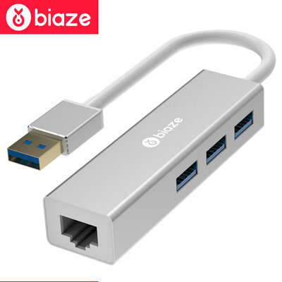 

BIAZE USB разветвитель USB 3.0 Gigabit проводной кабель локальной сети к RJ45 конвертер интерфейса концентратор HUB Длительный контакт с Apple Mac трудно металлического серебра ZH17-