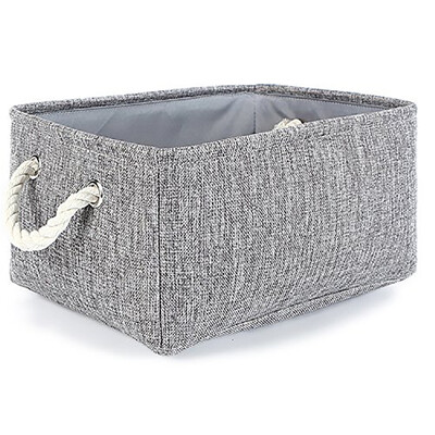 

Small Foldable Linen Storage Bins for Toy Organizer Grey