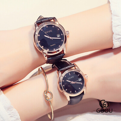 

GUOU Quartz Watch Women Calendar Watches Brand Ladies Quartz Wrist Watch Luxury Rhinestones Clock