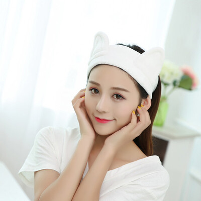 

Sanli super-soft panda ear hair band cute cute headdress headband headband wash makeup makeup mask hair white