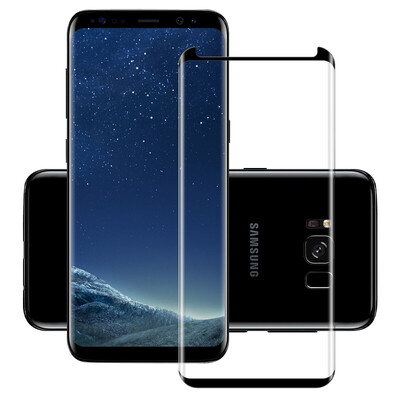 

ESCASE Samsung GALAXY S8 изогнутая стальная крышка полноэкранное фильм фильм полный охват Samsung стали взрывозащищенные анти-отпечатков пальцев HD мобильный телефон фильм черный