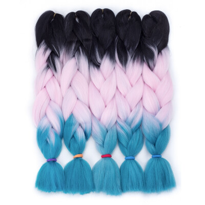 

szc Afro Jumbo Braids Наращивание волос 5-pack 2 Tone & 3 Tone Ombre Вязание крючком для волос с высокой температурой Kanekalon Synthetic