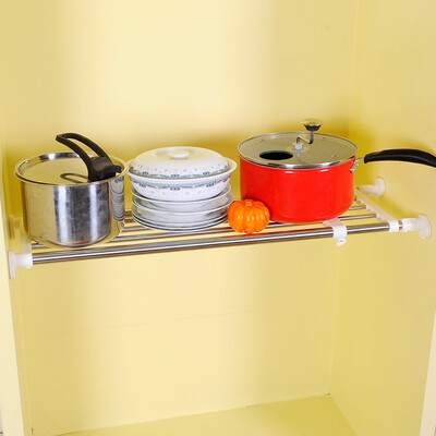

Bao Youni kitchen racks stainless steel retractable storage shelves wardrobe partition shelf finishing frame punch DQ0778-10