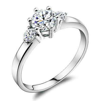 

Yoursfs® 18K White Gold Plated 06ct Simulated Diamond Promise Rings Use Austrian Crystal Fashion Jewelry