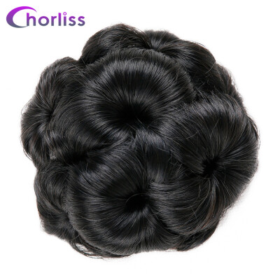 

Chorliss Curly Chignon Hair Clip In Plastic Comb Elastic Bun Hairpieces High Temperature Fiber 5 Colors With Pure Color 1 pc