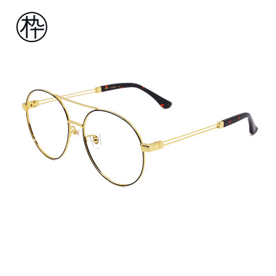 

Wood ninety men&women with the same paragraph black gold metal frame glasses frame including flat light anti-blue lens eye protection computer mirror 56mm C02 56-16-145