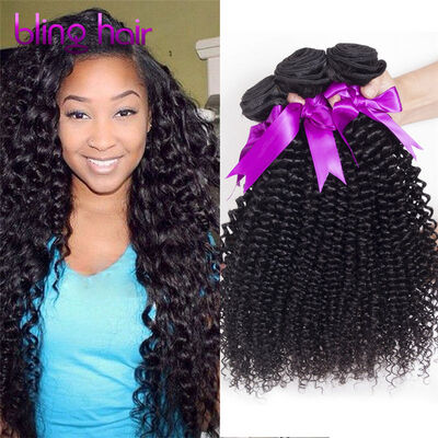

Bling Hair Peruvian Virgin Hair Kinky Curly 3Bundles 7A Grade 100 Unprocessed Human Hair Weave