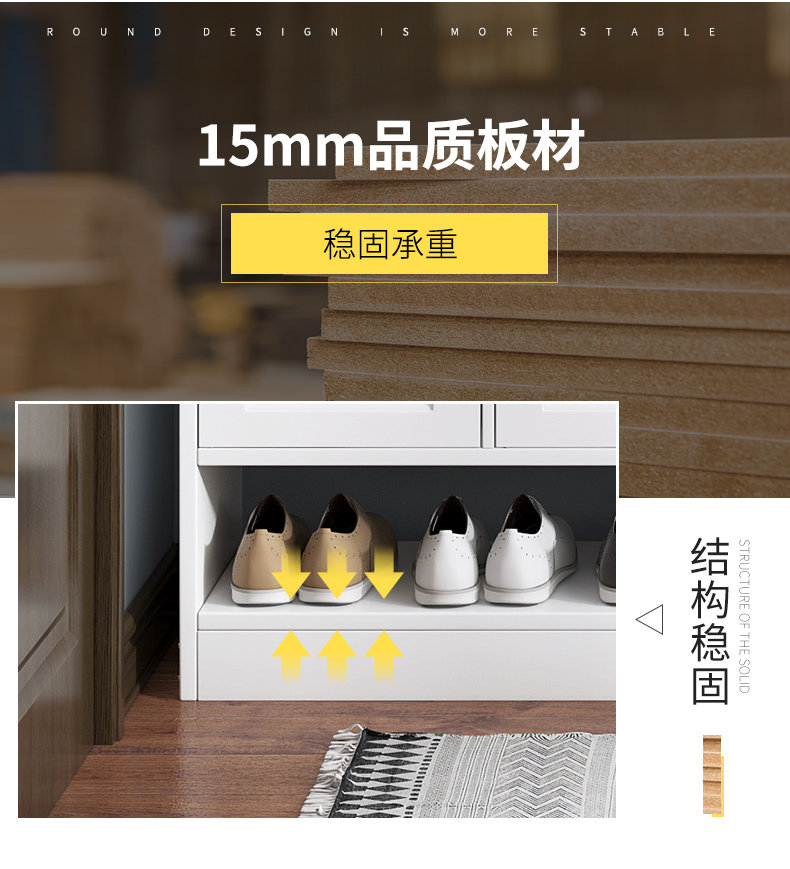 左印 鞋柜家用门口大容量省空间收纳实用经济型入户客厅储物玄关柜 店长推荐3门1抽暖白色 90*30*99cm 组装