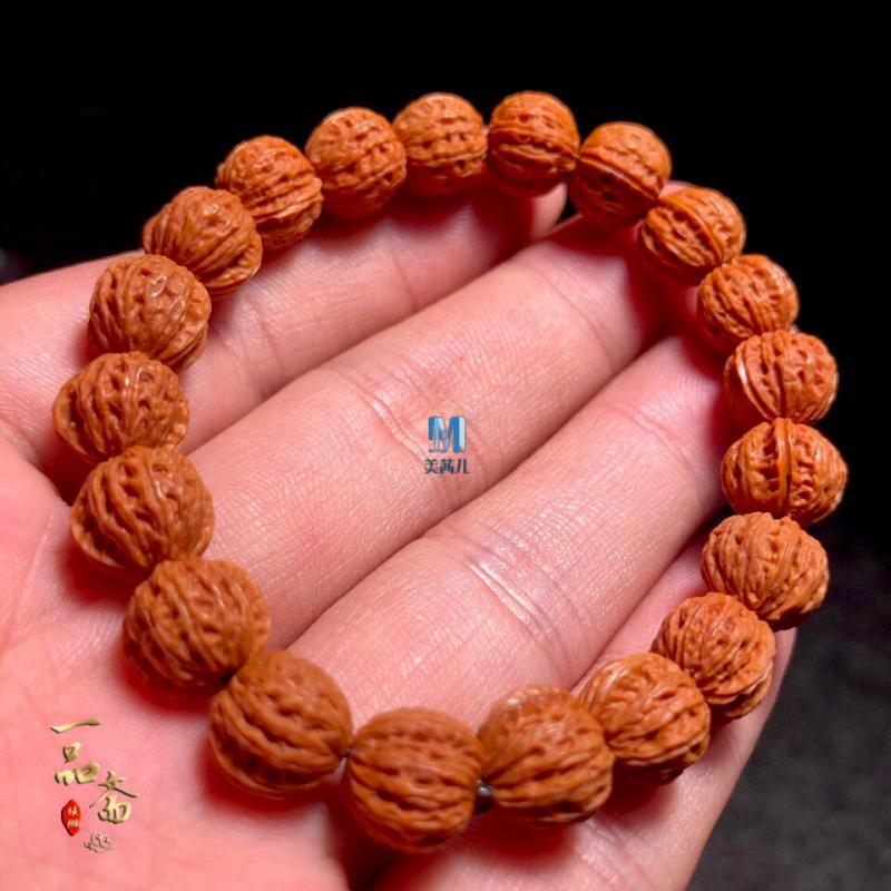 京八棱手持文玩矮桩京八棱手串男盘玩文玩小核桃手链女野生龙纹桃核