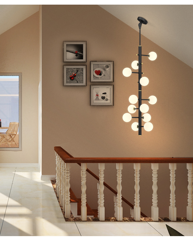 岩元 长吊灯阁楼斜坡屋顶小复式楼梯转角风十字创意简约楼道吊灯 小号