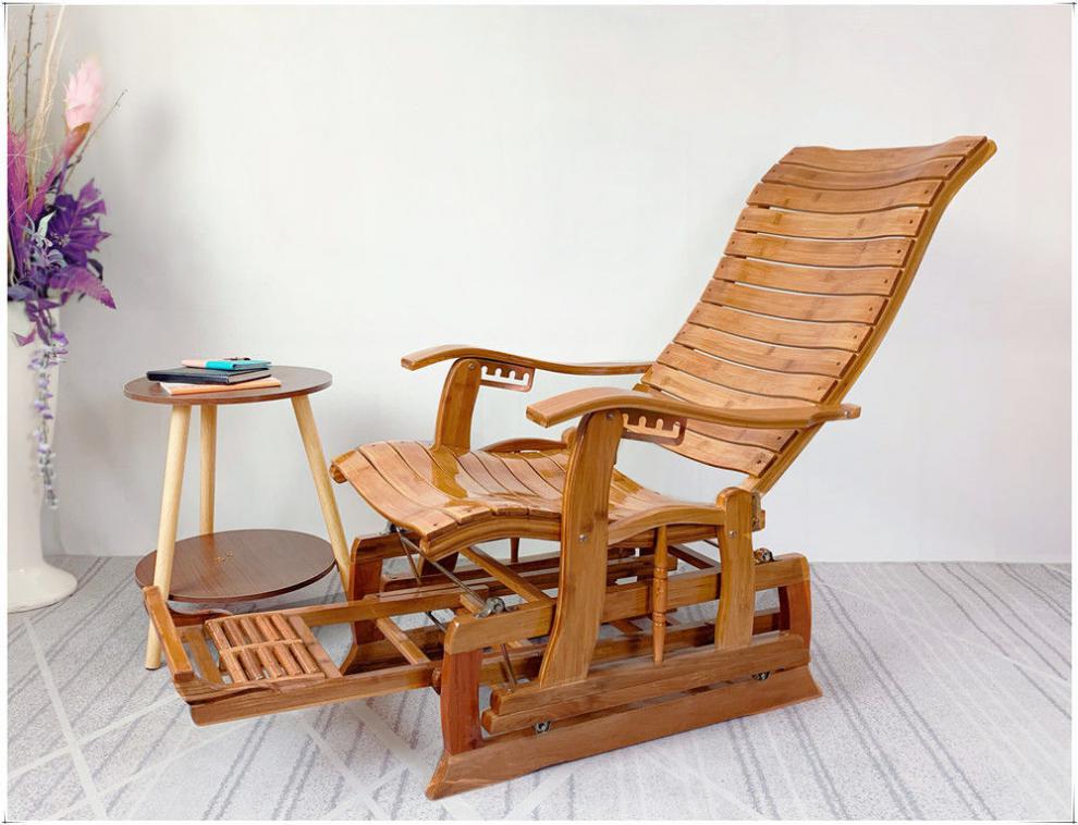 椅成人躺椅秋千睡椅休闲椅实木老人摇椅家用午休阳台静音加固摇椅无垫