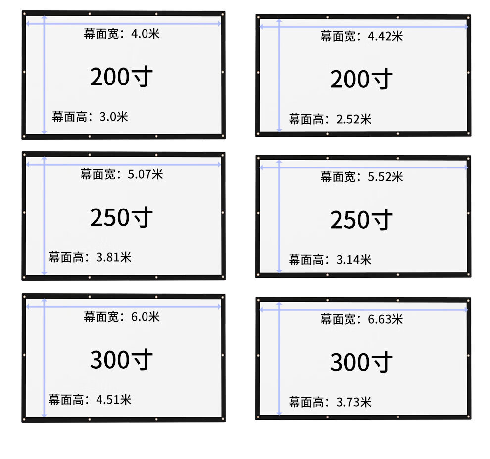 户外电影幕布老式数字电影投影幕露天露营移 120吋43高18m宽2